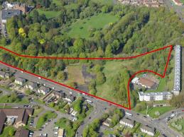 Aerial view of land at Crookston Road, Glasgow