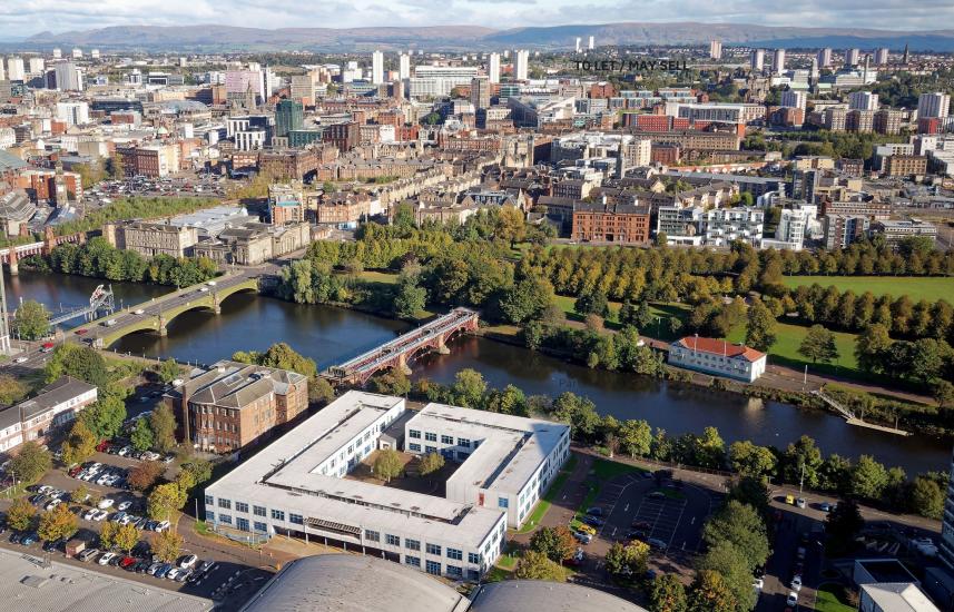 Aerial view of the Adelphi Centre, Glasgow