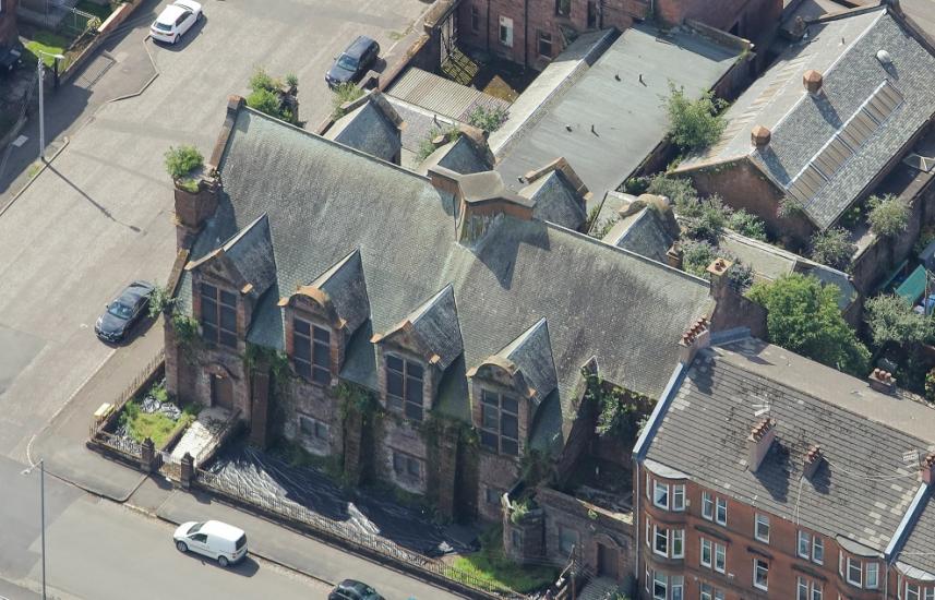 Aerial view of Whiteinch Burgh Hall